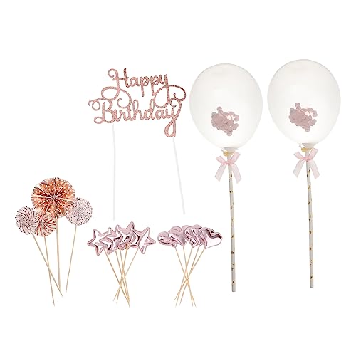 HOMOBABE 17 Stück Teiliges Geburtstagskuchen Dekorationsset Roségoldene Dessert Topper für Geburtstagsfeiern Cupcake Deko und Kreative Tortendekoration HOMOBABE 17 Stück Teiliges Geburtstagskuchen Dekorationsset Roségoldene Dessert Topper für Geburtstagsfeiern Cupcake Deko und Kreative Tortendekoration von HOMOBABE