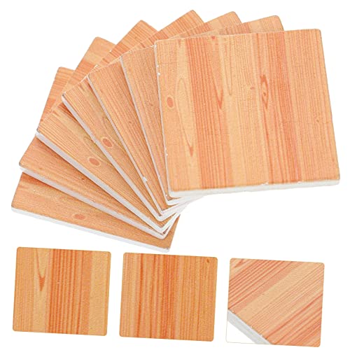HOMOBABE 18 Stück Teiliges Mini Holzfußboden für Puppenhaus Kreative Mini Bodenplatten mit Natürlicher Holzmaserung Detailgetreue DIY Miniatur Bodenbeläge für Puppenhaus Dekoration von HOMOBABE