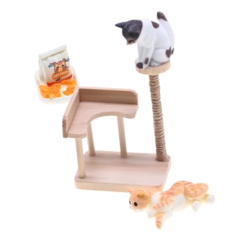 HOMOBABE 1Satz Katzen Kletterturm Katzenspielzeug mit Mini Katzenfigur für Puppenhaus Dekoration Zubehör für Kreative Szenen HOMOBABE 1Satz Katzen Kletterturm Katzenspielzeug mit Mini Katzenfigur für Puppenhaus Dekoration Zubehör für Kreative Szenen von HOMOBABE
