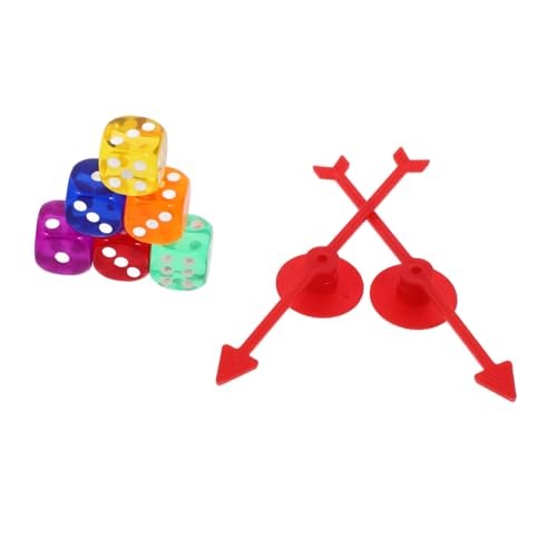 HOMOBABE 1Satz Kunststoff Für Brettspiele Teiliges Zubehör Mit Pfeilen Und Würfeln Für Spieleabende Partyspiele Und Mathematikhilfen Kompakt Und Langlebig von HOMOBABE