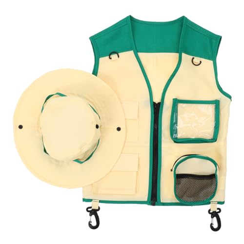 HOMOBABE 1Satz Teiliges Kostüm mit Weste und Hut Verstellbar Atmungsaktiv für Erkundungen Camping und Rollenspiele für Kleine HOMOBABE 1Satz Teiliges Kostüm mit Weste und Hut Verstellbar Atmungsaktiv für Erkundungen Camping und Rollenspiele für Kleine von HOMOBABE