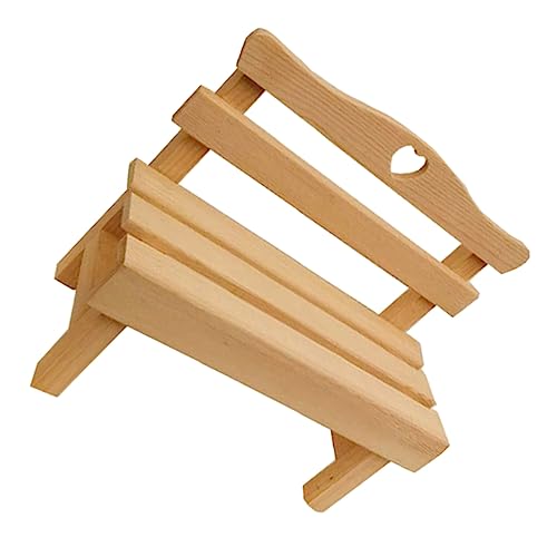 HOMOBABE 1Stück Dekorative Mini Holzbank für Garten und Zakka Möbel für Kreative Fotografie und Stilvolle Deko Umweltfreundliches Holzdesign für Puppenhaus von HOMOBABE