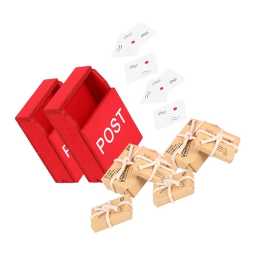 HOMOBABE 2 Sätze Miniatur Puppenhaus Zubehör Set mit Postkarten und Briefkasten Teiliges Paket für Lernen für Sammler und von HOMOBABE