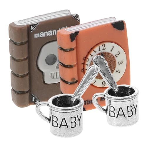 HOMOBABE 2 Sätze Puppenhaus-Modell Plüsch Steingut Espresso Kaffeetassen Zwerge Puppenhaus Milchteetassen Miniatur-zubehör Miniaturen Bausatz Kaffeebecher Mit Deckel Harz von HOMOBABE