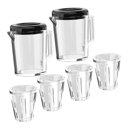 HOMOBABE 2 Sätze Puppenhaus-wasserkocher Tassen Schwimmbad Wasserflasche Wasserkanister Puppenhaus Tasse Puppenhaus-trinkgläser Zubehör Für Puppenhäuser Plastik Transparent von HOMOBABE