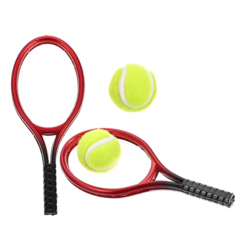 HOMOBABE 2 Sets Miniatur-tennisschläger Und Ball-Set, Dekorative Miniatur-tennismodelle, Kinder-tennisschläger, Spielzeug, Puppenhaus, Sportzubehör HOMOBABE 2 Sets Miniatur-tennisschläger Und Ball-Set, Dekorative Miniatur-tennismodelle, Kinder-tennisschläger, Spielzeug, Puppenhaus, Sportzubehör von HOMOBABE
