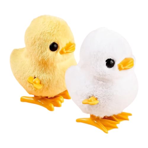 HOMOBABE 2 Stück Aufziehspielzeug für Kinder Hüpfende Ente und Huhn Farbenfrohes Tierspielzeug zur Hand Auge Koordination für Jungen und Mädchen Spielzeug für Drinnen und Draußen von HOMOBABE