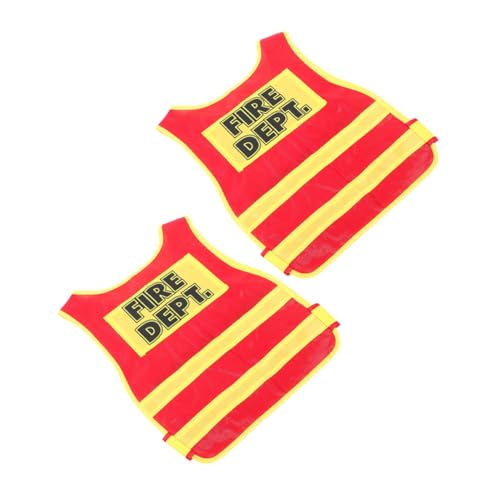 HOMOBABE 2 Stück Feuerwehr Weste Cosplay Kostüm für Jungen und Mädchen Rollenspiel für Partys und Kreative Aktivitäten HOMOBABE 2 Stück Feuerwehr Weste Cosplay Kostüm für Jungen und Mädchen Rollenspiel für Partys und Kreative Aktivitäten von HOMOBABE