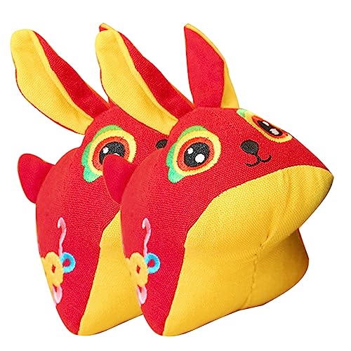 HOMOBABE 2 Stück Jahr des Hasen-maskottchens Kaninchengefüllter Gefüllte Hasenpuppe Aus Baumwolle Hase Gefülltes Maskottchen- Hasenpuppe Plüschtier Pp Baumwolle von HOMOBABE