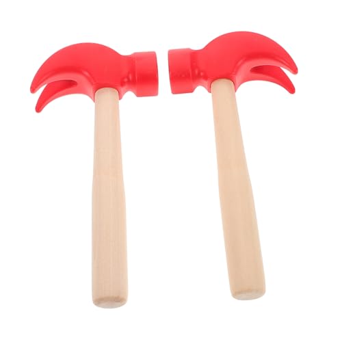 HOMOBABE 2 Stück Kleine Kinderhammer Mini Schlaghammer Kleinkind Hammer Hammer Für Kleinkinder 1–3 Schlägel Hammer Werkzeug Kinderhammer Aus Holz Rot von HOMOBABE