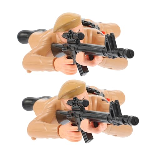 HOMOBABE 2 Stück Krabbelspielzeug für Junge Mädchen Lernspielzeug für Jungen Interaktive Soldatenfiguren aus Fördert Koordination und Frühe Entwicklung Sicheres und Ansprechendes Design von HOMOBABE
