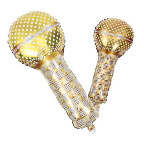 HOMOBABE 2 Stück Mikrofon Luftballons aus Aluminiumfolie Goldene Ktv Geburtstagsdeko Kleine und Große Mikrofonballons für Partys und Feiern HOMOBABE 2 Stück Mikrofon Luftballons aus Aluminiumfolie Goldene Ktv Geburtstagsdeko Kleine und Große Mikrofonballons für Partys und Feiern von HOMOBABE