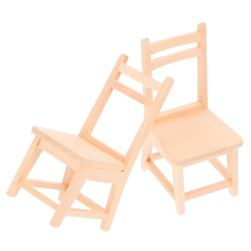 HOMOBABE 2 Stück Mini Holzstühle für Puppenhaus Künstliche Dekorationen Fotorequisiten und Miniaturmöbel für Kreative DIY Projekte Geeignet für Dollhouse HOMOBABE 2 Stück Mini Holzstühle für Puppenhaus Künstliche Dekorationen Fotorequisiten und Miniaturmöbel für Kreative DIY Projekte Geeignet für Dollhouse von HOMOBABE
