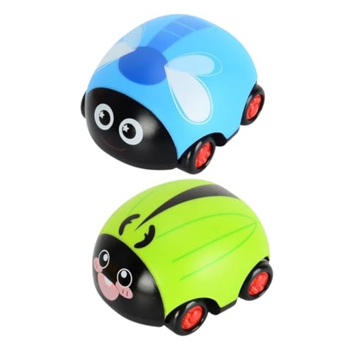 HOMOBABE 2 Stück Mini Rückzug Autos mit Tier Motiv Bunte Friktionsspielzeuge für Kleinkinder Robustes Lernspielzeug zur Motorischer Fähigkeiten als Partygeschenk für Jungen und Mädchen von HOMOBABE