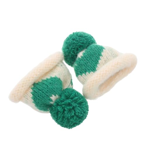HOMOBABE 2 Stück Mini Weihnachtsmützen Gestrickte Mützen für DIY Basteln Flaschen und Puppendekoration für Feiertage und Kreative Projekte von HOMOBABE