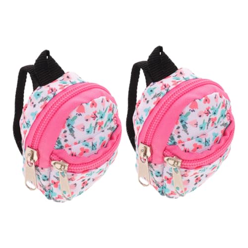 HOMOBABE 2 Stück Mini-puppenrucksack, Reißverschluss, Puppenschultasche, Mini- -Rucksack, Miniaturen, Puppenschultaschen, Spielzeug, Puppenhaus, Fotografie-Requisiten von HOMOBABE