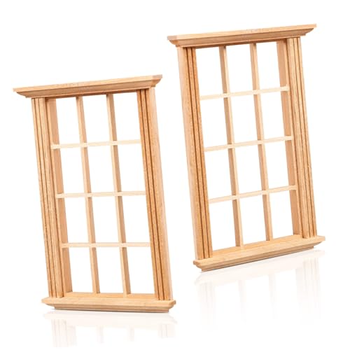 HOMOBABE 2 Stück Miniatur Fenster Modell für Puppenhäuser Maßstab für Kreative Dekorationen Hochwertige Holzverarbeitung für Puppenzubehör und DIY Projekte HOMOBABE 2 Stück Miniatur Fenster Modell für Puppenhäuser Maßstab für Kreative Dekorationen Hochwertige Holzverarbeitung für Puppenzubehör und DIY Projekte von HOMOBABE