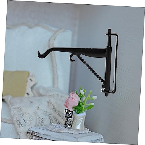 HOMOBABE 2 Stück Miniatur Haken aus Schwarzem Stabilem Miniatur Licht und Pflanzenhalter für Puppenhäuser Weihnachtsdeko Robuste Wandhalterungen Einfach zu Montieren Vielseitig für von HOMOBABE