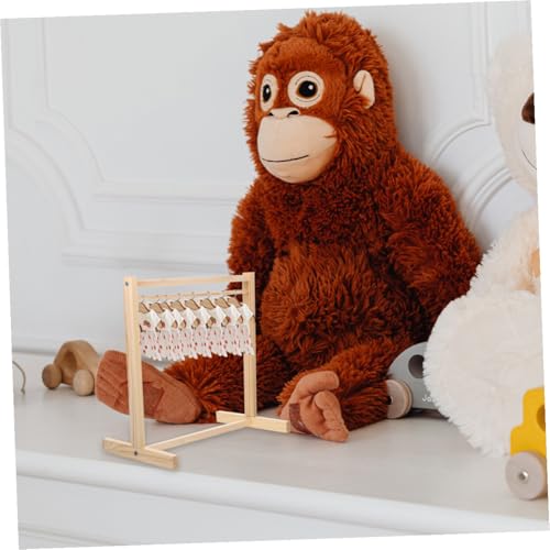 HOMOBABE 2 Stück Miniatur Puppen Kleiderbügel aus Holz Stabiles Doll House Furniture Vielseitiger House Clothes Stand Kompakter Doll Clothes Hanger Rack für Puppenschrank und von HOMOBABE