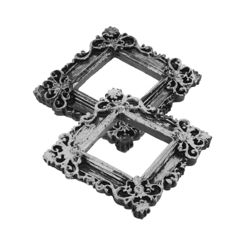 HOMOBABE 2 Stück Miniature Vintage Bilderrahmen Retro Foto für DIY Dekoration Kreative Tischdisplay und Fotoprops für Puppenhäuser und Wohnaccessoires von HOMOBABE