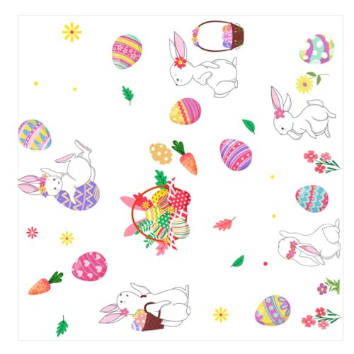 HOMOBABE 2 Stück Osteraufkleber Ostern mitgebsel austecherformen Ostern Fensterdeko Osterdekoration Ostern Fensterdekoration Fenstersticker Aufkleber zur Dekoration Festival-Party- PVC von HOMOBABE