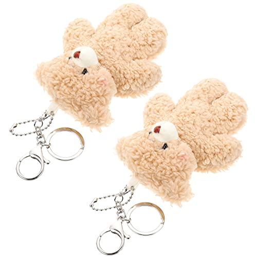 HOMOBABE 2 Stück Plüschbär-schlüsselanhänger Mädchen Mini Hängend Sachen Gefüllter Bär Plüsch Plüschtiere Polar- Karikatur Bär Schlüsselanhänger Kind Ausgestopft Klein Light Brown Legierung von HOMOBABE