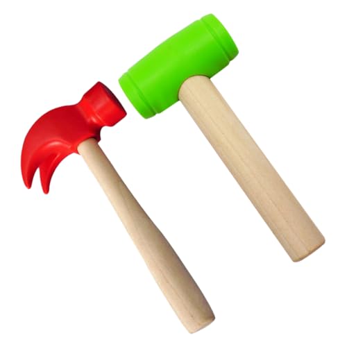 HOMOBABE 2 Stück Teiliges Spielzeughammer Simulation Holzhammer und Klauenhammer Lernwerkzeuge für Rollenspiele und Mechanisches Verständnis für Mädchen und Jungen von HOMOBABE