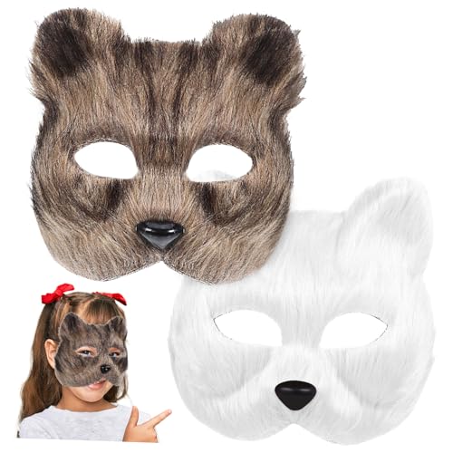 HOMOBABE 2 Stück Tiermaske Gesichtsmaske Für Nacht Requisite Maskerade Damen Wolfsmaske Pelziges Cosplay Kunstschwanz Gruselige Fuchs Plüsch Fuchsmaske Schwarze HOMOBABE 2 Stück Tiermaske Gesichtsmaske Für Nacht Requisite Maskerade Damen Wolfsmaske Pelziges Cosplay Kunstschwanz Gruselige Fuchs Plüsch Fuchsmaske Schwarze von HOMOBABE