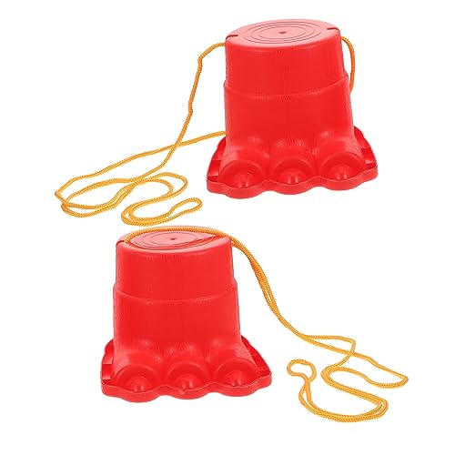 HOMOBABE 2 Stück große Füße Stelzen Outdoor draußen zappelnde sensorisches Gleichgewichtstrainingsspielzeug Springendes Abs rot von HOMOBABE
