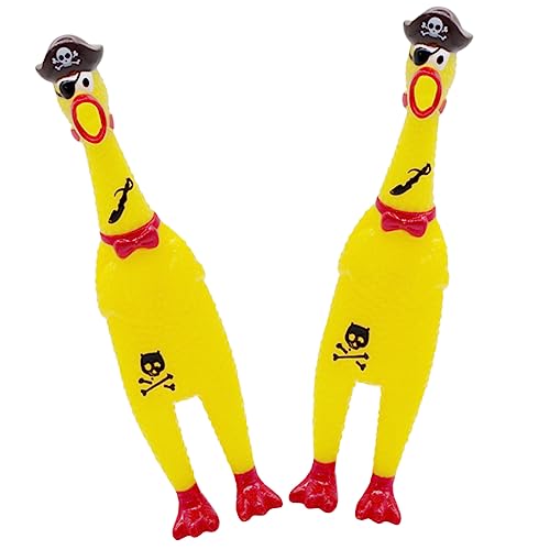 HOMOBABE 2 Stück schreiendes Huhn - für Partys Huhn Entspannungsspielzeug für schreiendes Hühnerspielzeug Streichspiele Gummihühner Hühnchenspielzeug von HOMOBABE