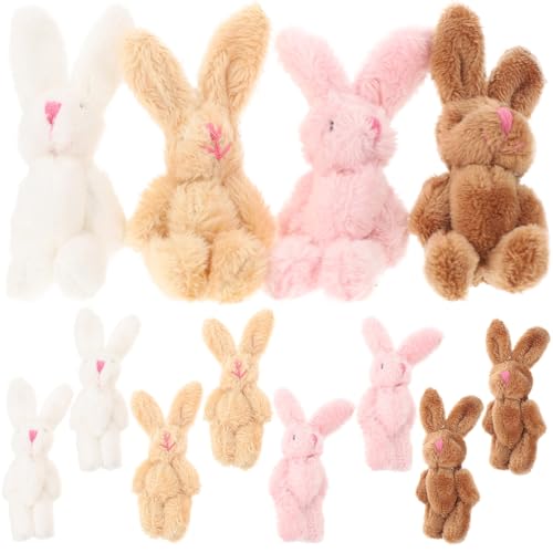 HOMOBABE 20 Stück Plüschhasenpuppe weiche kleine Plüschtiere kleines Kaninchen Hasenplüsch Hase Plüschpuppe hasenkuscheltiere Hasen stofftier Hasen Dekorationen Hasenornament kurzer Plüsch von HOMOBABE