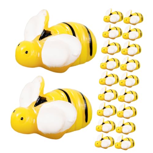 HOMOBABE 20 Stück Teiliges Mini Harz Bienen Detailreiche Mikro Figuren aus Langlebigem Resin Realistische Miniatur Bienen für Moos Scrapbooking Puppenhaus und Garten Dekoration von HOMOBABE