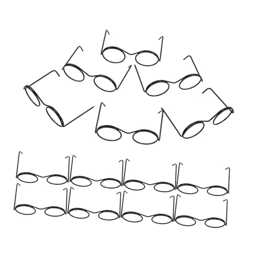 HOMOBABE 20Stücke Mini Puppenbrille aus Rundrahmen ohne Gläser Puppenhaus Zubehör Bastelzubehör für Kreative Dekorationen und Verkleidungen von Puppen von HOMOBABE