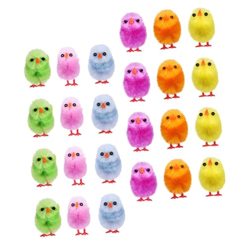 HOMOBABE 24 Stück Deko- Für Küken Mini-küken-Figuren Süße Stoffküken Mini-Fuzzy-küken Spielzeuge Plüsch-küken- Hähnchen Stofftier Osterküken Samt von HOMOBABE