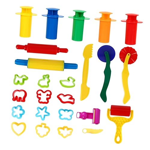 HOMOBABE 25Stücke Teiliges Knete Set für Bunte Tonwerkzeuge für Kreatives für Vorschule und Kindergarten Sicheres und Langlebiges Kunststoffmaterial Perfektes für Kleine von HOMOBABE