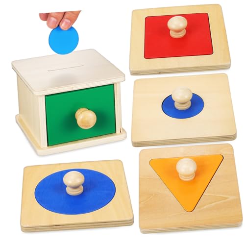 HOMOBABE 2Satz Montessori Spielzeugset für Kleinkinder mit Holzmünzkasten und Geometrischen Rätseln Pädagogisches Sortierspiel Kognitiven Fähigkeiten von Junge Mädchen HOMOBABE 2Satz Montessori Spielzeugset für Kleinkinder mit Holzmünzkasten und Geometrischen Rätseln Pädagogisches Sortierspiel Kognitiven Fähigkeiten von Junge Mädchen von HOMOBABE