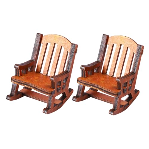HOMOBABE 2Stücke Holz Schaukelstühle Handgefertigte Möbel für Puppenhäuser Dekorative Modelle für Wohnzimmer Einzigartige Detailgetreue Miniaturen HOMOBABE 2Stücke Holz Schaukelstühle Handgefertigte Möbel für Puppenhäuser Dekorative Modelle für Wohnzimmer Einzigartige Detailgetreue Miniaturen von HOMOBABE