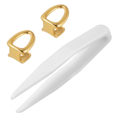 HOMOBABE 2Stücke Metallzähnegrill für Mund Hippe Zahnkappen für Cosplay und Partys Langlebige Zahnspange für Halloween und Versammlungen Leicht und Praktisch von HOMOBABE