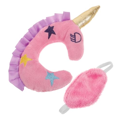 HOMOBABE 2Stücke Zubehörset für Puppen Einhorn Nackenkissen und Augenmaske Puppenspiel und Reisekoffer für Kreative Spiele von HOMOBABE