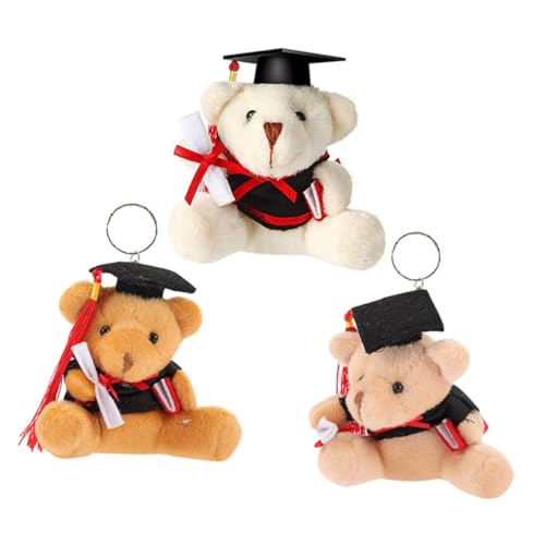 HOMOBABE 3 Stück Abschlussbär- plüschbär Plush Toy Soft Toy Jakobsweg Plush weiche, Flauschige Puppe Abschlussparty Abschlussbären PP Baumwolle von HOMOBABE