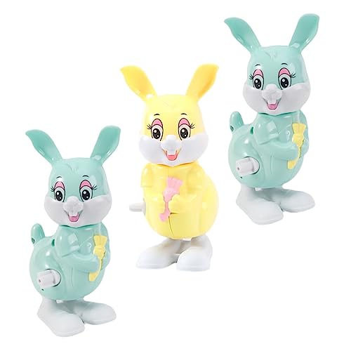 HOMOBABE 3 Stück Aufzieh Mikrospielzeug Hühnchenspielzeug Zum Aufziehen Wackelt Mit Puppenhaus-miniaturen Hüpfender Hase Kaninchenspielzeug Hase Zum Aufziehen Plastik von HOMOBABE
