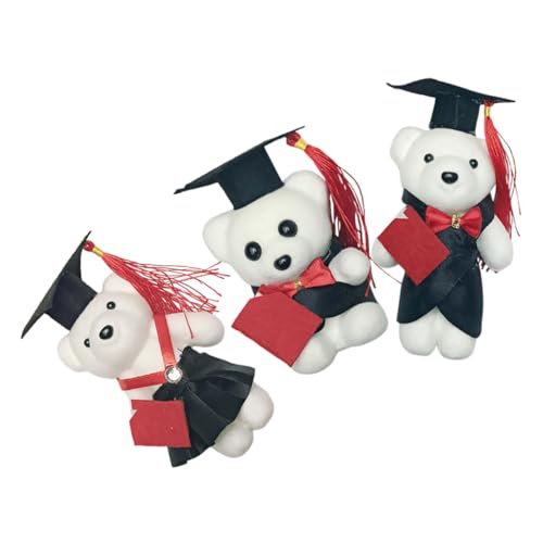HOMOBABE 3 Stück Dr Bär Puppe Abschlussgeschenk Für Den Kindergarten Abschluss Blumenstrauß Bär Krankenschwester Abschlussbär Absolvent Vorschulgeschenk High School Abschlussbär von HOMOBABE
