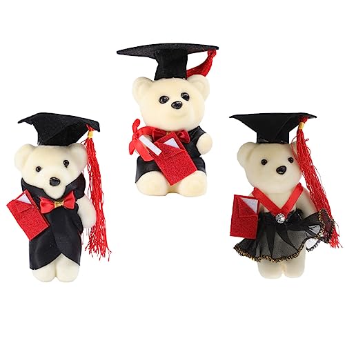 HOMOBABE 3 Stück Dr. Bärenpuppe High-School-abschlussbär Mini-abschlussbär Für Blumenstrauß Ertragen Mit Graduierung Plüsch Masse Abschlussdekor Vorschulabschlussbär Vlies von HOMOBABE