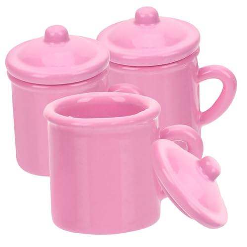 HOMOBABE 3 Stück Miniatur Tassen Retro Puppenhaus Zubehör für Miniaturhäuser Ergänzung für Kreative Szenen und Kinderzimmerdekoration von HOMOBABE