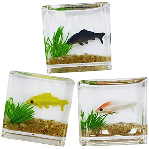 HOMOBABE 3 Stück Puppenhaus Fischtank Aquarium Tanks Halter Pflanze Luft Puppenhaus Möbel Heizung Blase Fisch Lampe Netz Pool Kühler Conditioner Fischglas Künstlicher von HOMOBABE