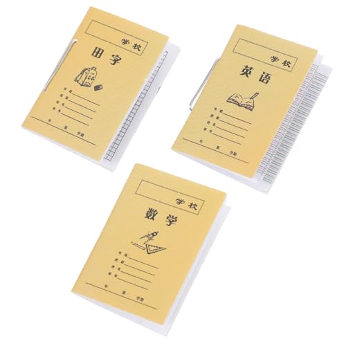 HOMOBABE 3 Teiliges Miniatur Übungsbuch Puppenhausmodelle Miniaturbuch Miniatur Hausbuch Miniatur Übungsbuch Für Mini Bücher Notizbuch Modelldekoration Kleines Buch Modellpapier von HOMOBABE