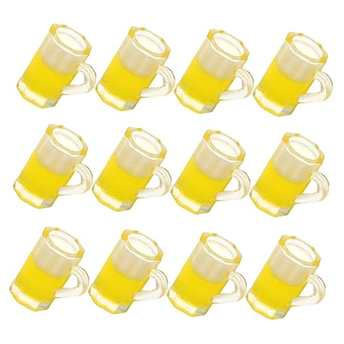 HOMOBABE 36 Stück Teiliges Miniatur Bierkrüge aus Resin Realistische Dekoration für Puppenhäuser Mikro Landschaften und Foto Requisiten für Mini Hauszubehör und Kreative Gestaltung von HOMOBABE