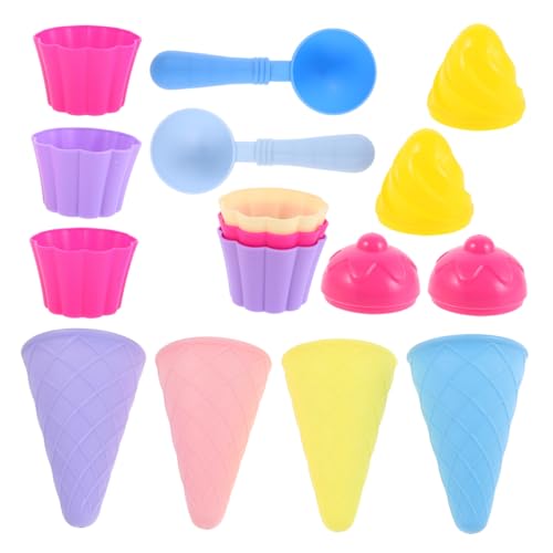 HOMOBABE 3Er-Set EIS Kegelschaufelspielzeug Eiszapfen Sandspielzeug sommerliches Strandspielzeug Eiscreme-Sandspielzeug EIS Spielset Eisformen Plastik von HOMOBABE