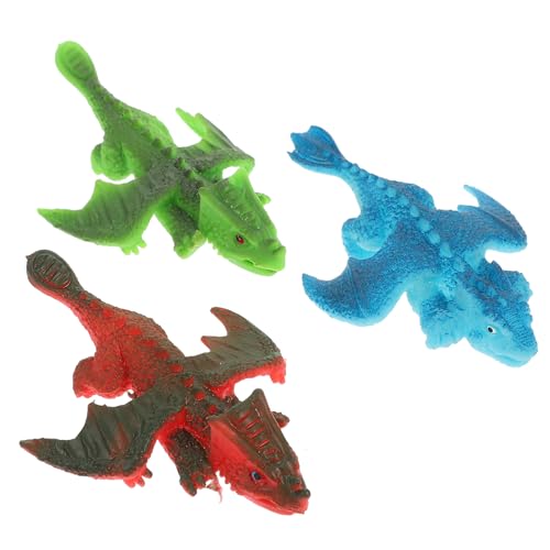 HOMOBABE 3Stücke Teiliges Dinosaurier Lustige Fingerspielzeuge zur Stressbewältigung Hochwertiges Weiches Material für Sicheres Farbvarianten von HOMOBABE