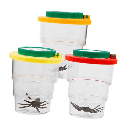 HOMOBABE 3Stücke Teiliges Insektenbeobachtungsset Vergrößerungsbox für Lebende Insekten Transparente Insektenbehälter mit Belüftung für und Lernen von HOMOBABE